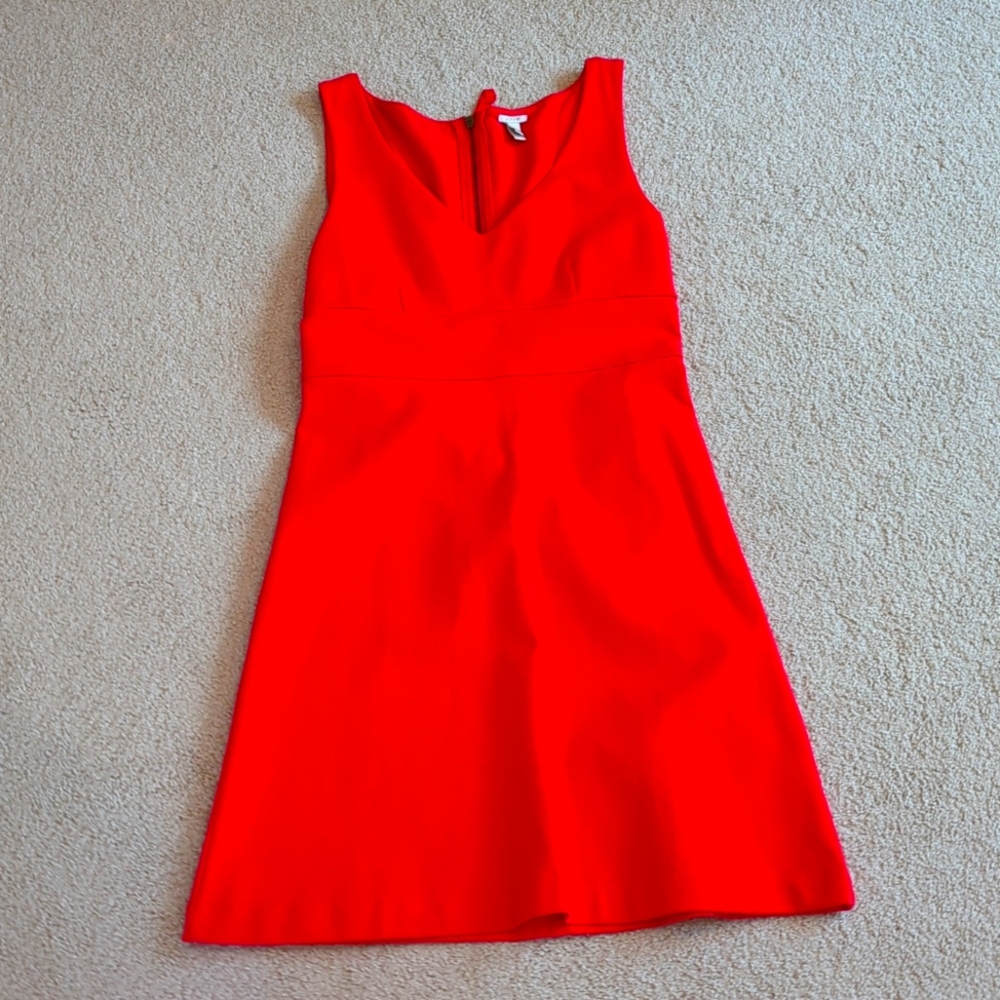 Red J.crew fit and flare dress (size 2)